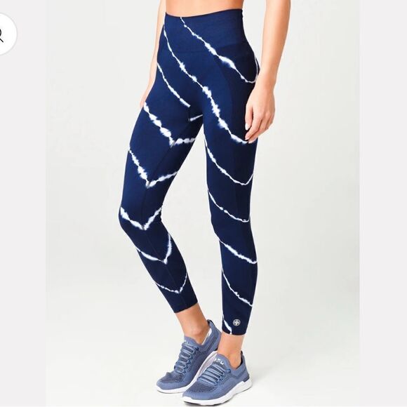 Tory Sport Tie-Dye Seamless 7/8 Legging Navy White Size Small - Picture 1 of 10